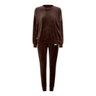 M JEANS VELOUR ROUND NECK SET SWEATS/VELOUR 129 CHOCOLATE