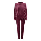 M JEANS VELOUR ROUND NECK SET SWEATS/VELOUR 400 BORDEAUX