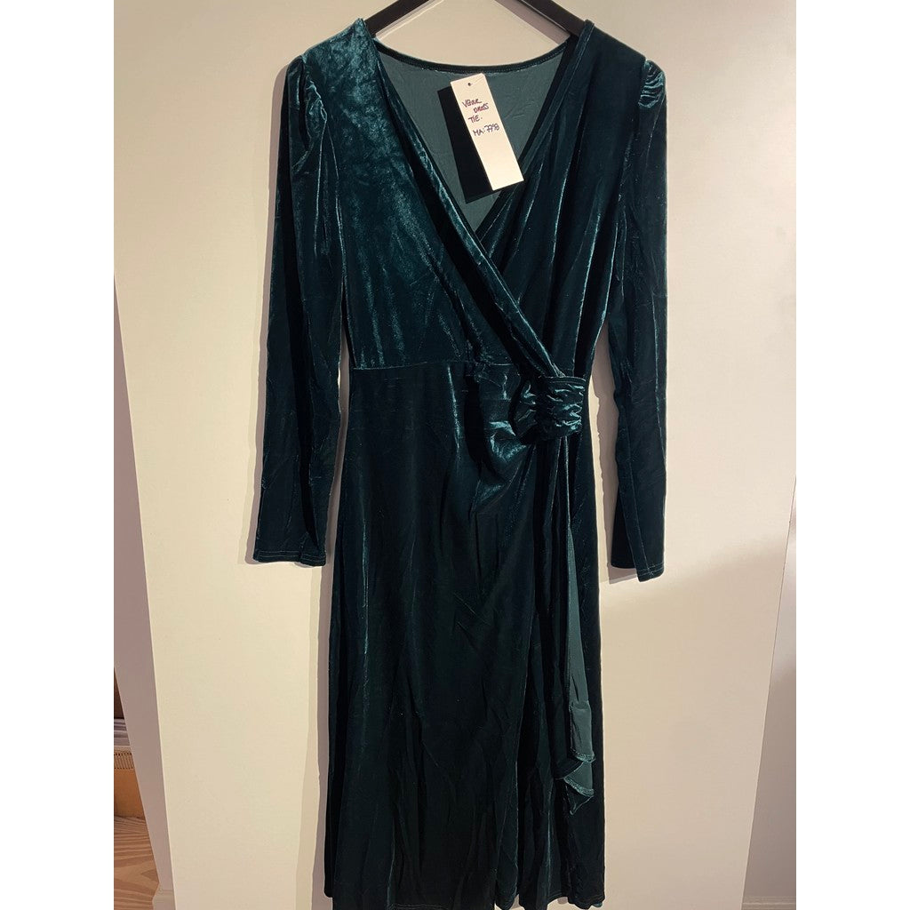 MAPP VELOUR TIE DRESS DRESS/JUMPSUIT 494 BOTTLE GREEN