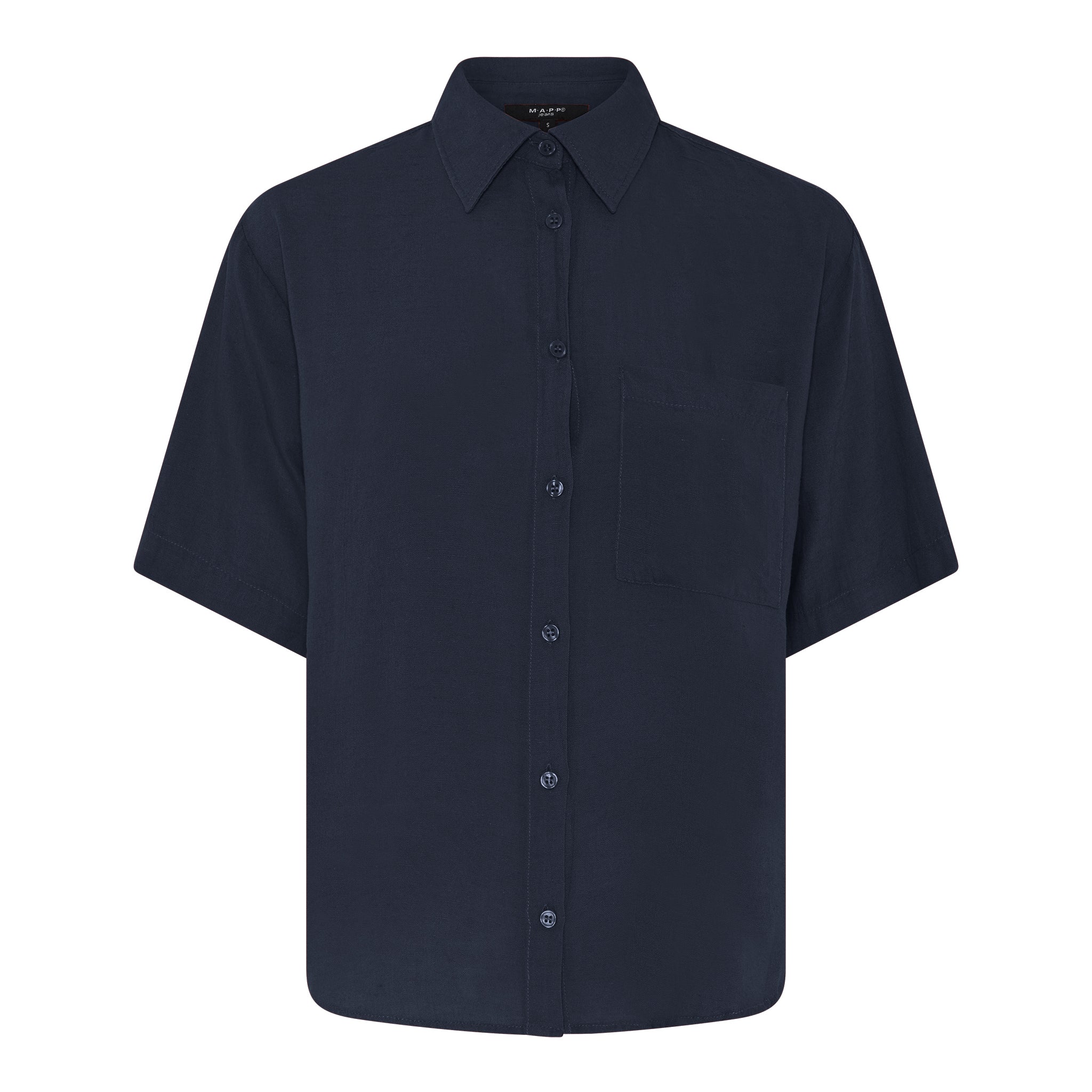 MAPP VICKY SHIRT LIN MIX BLOUSE/SHIRT 104 NAVY