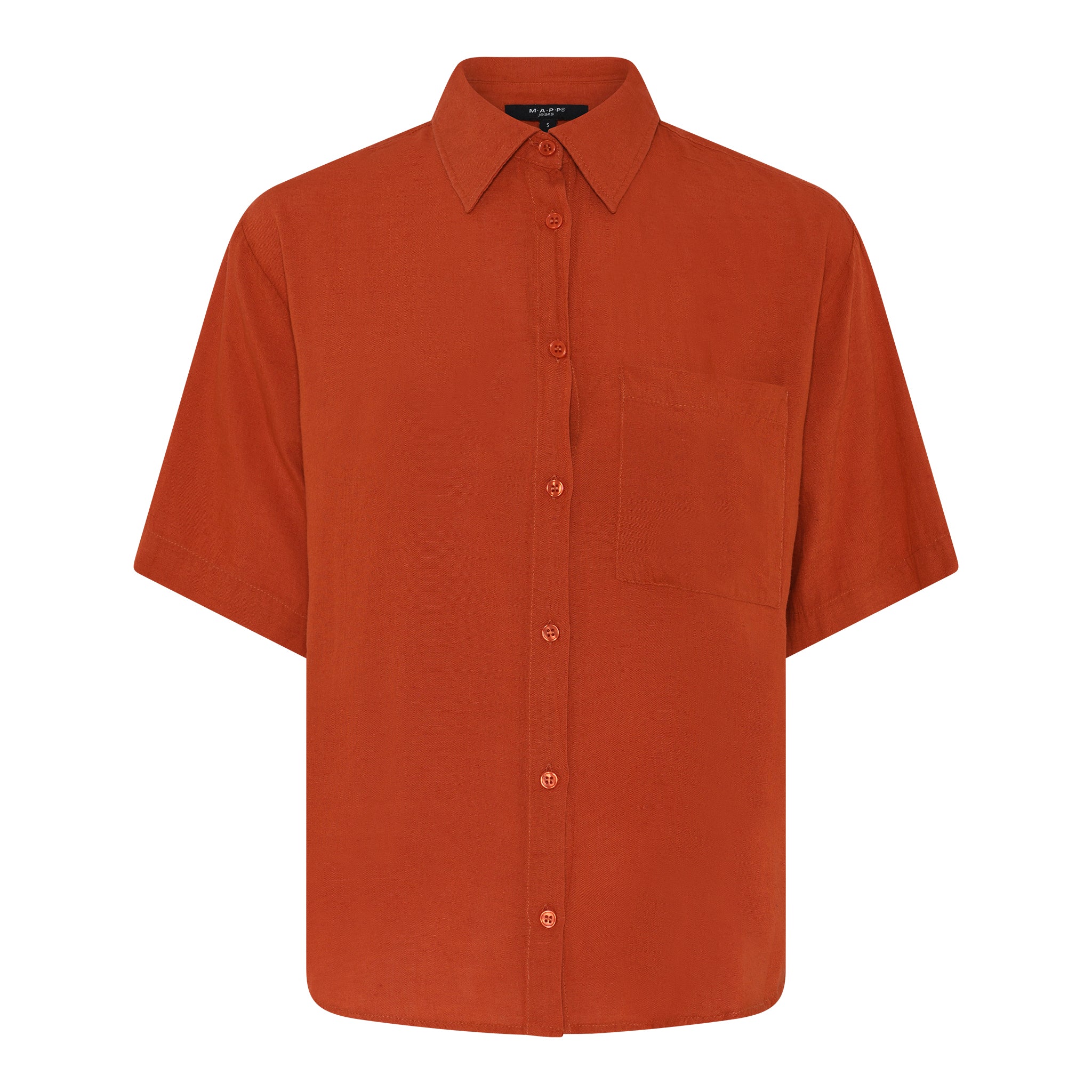 MAPP VICKY SHIRT LIN MIX BLOUSE/SHIRT 347 ORANGE