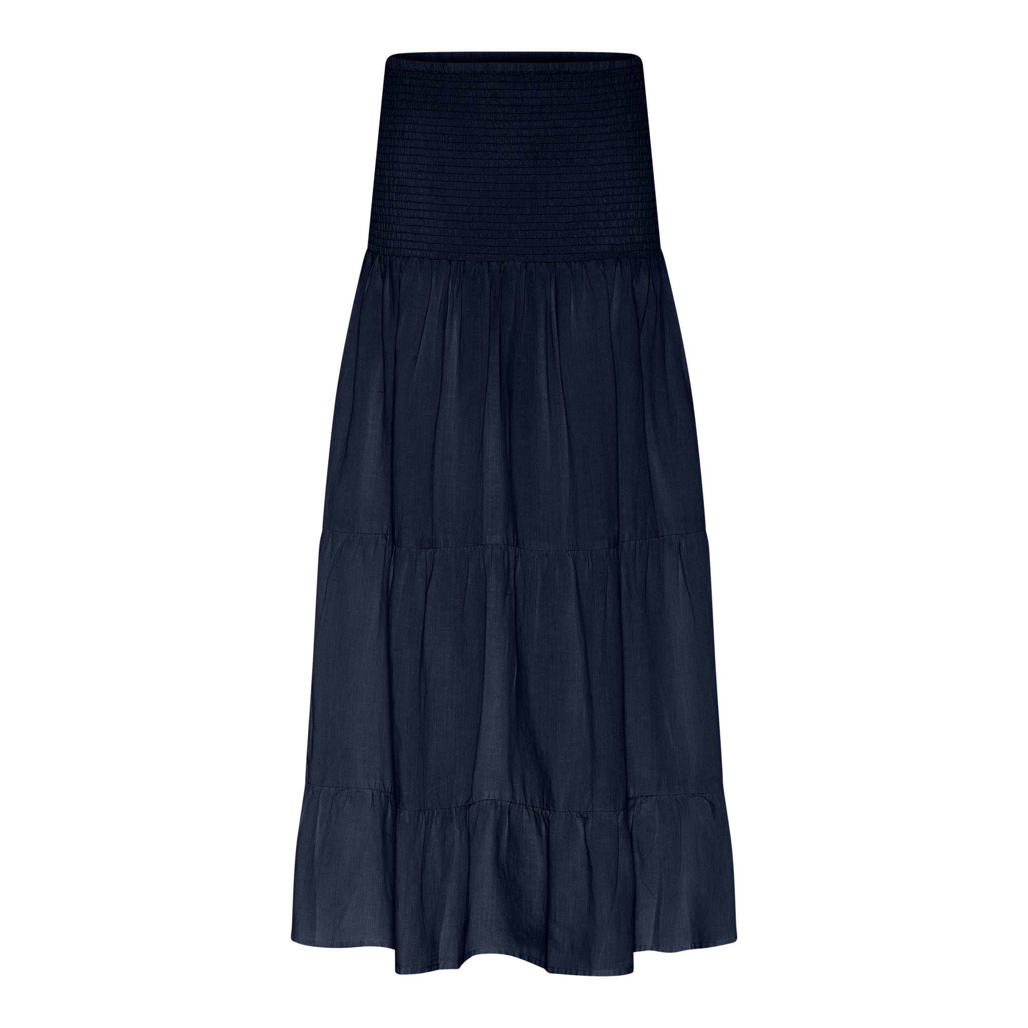 M JEANS VICKY SMOCK SKIRT LINEN 104 NAVY