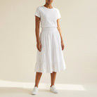 M JEANS VICKY SMOCK SKIRT LINEN 10 WHITE