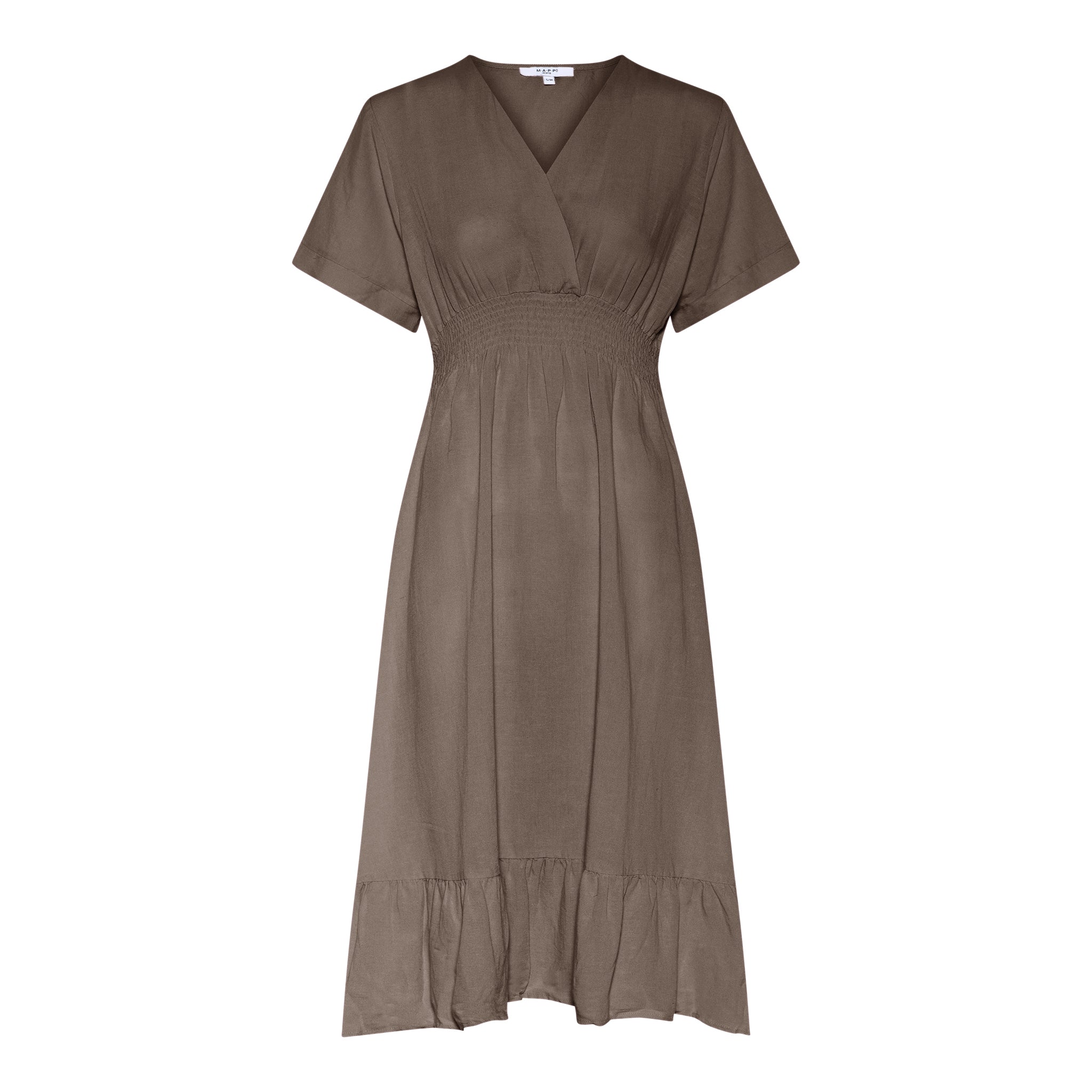 MAPP VICKY V-SMOCK DRESS LINEN 135 EARTH