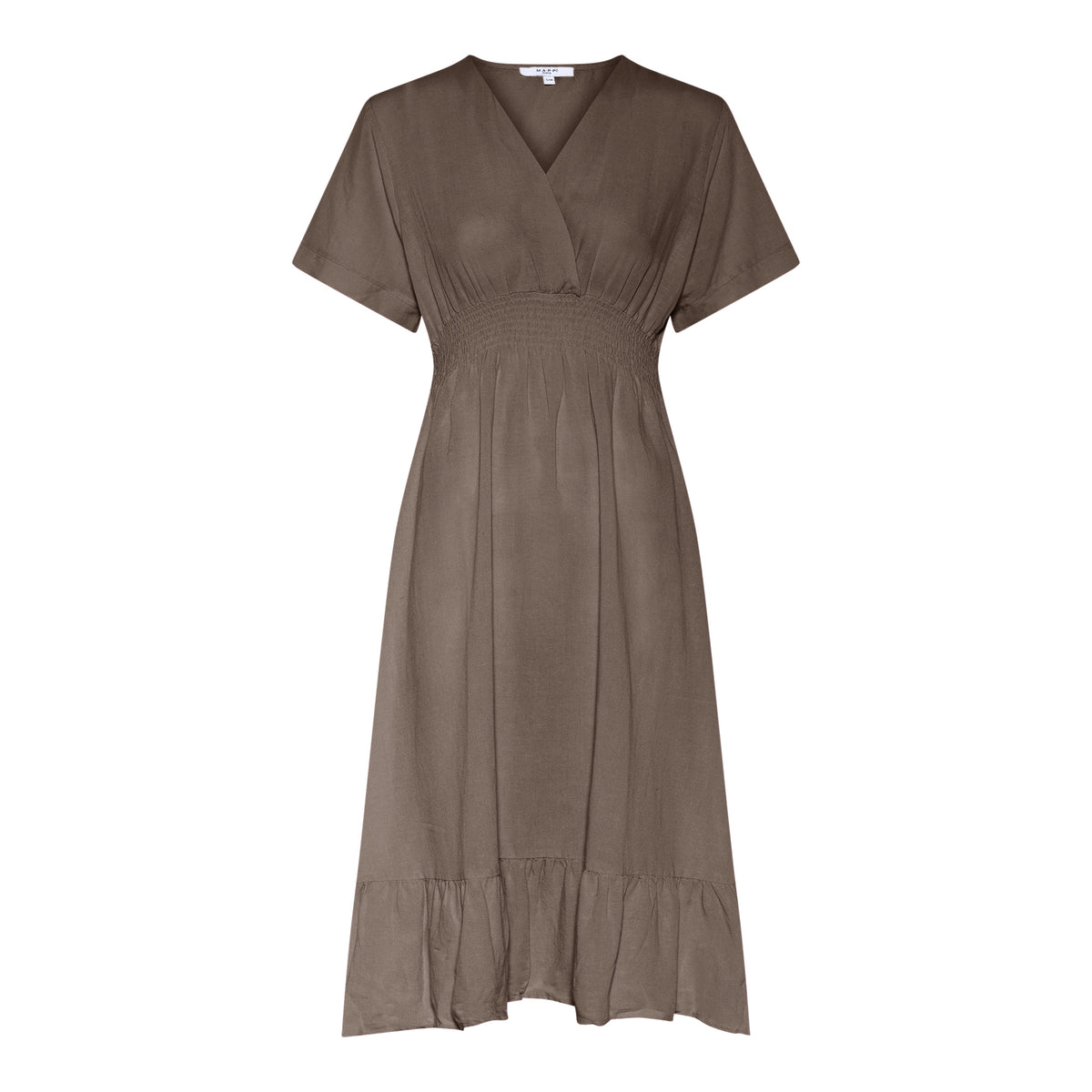 MAPP VICKY V-SMOCK DRESS LINEN 135 EARTH