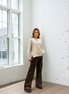 MARC LAUGE VLN BASIC R/NECK KNITWEAR 227 LIGHT SAND MELANGE