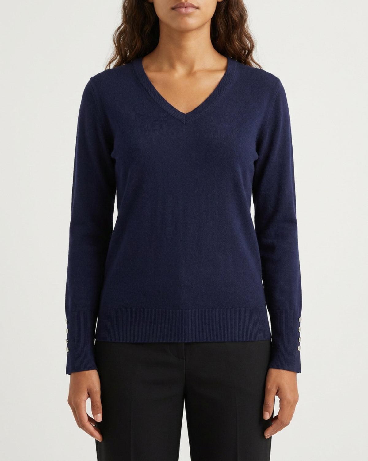 MARC LAUGE VLN V-NECK KNITWEAR 104 NAVY