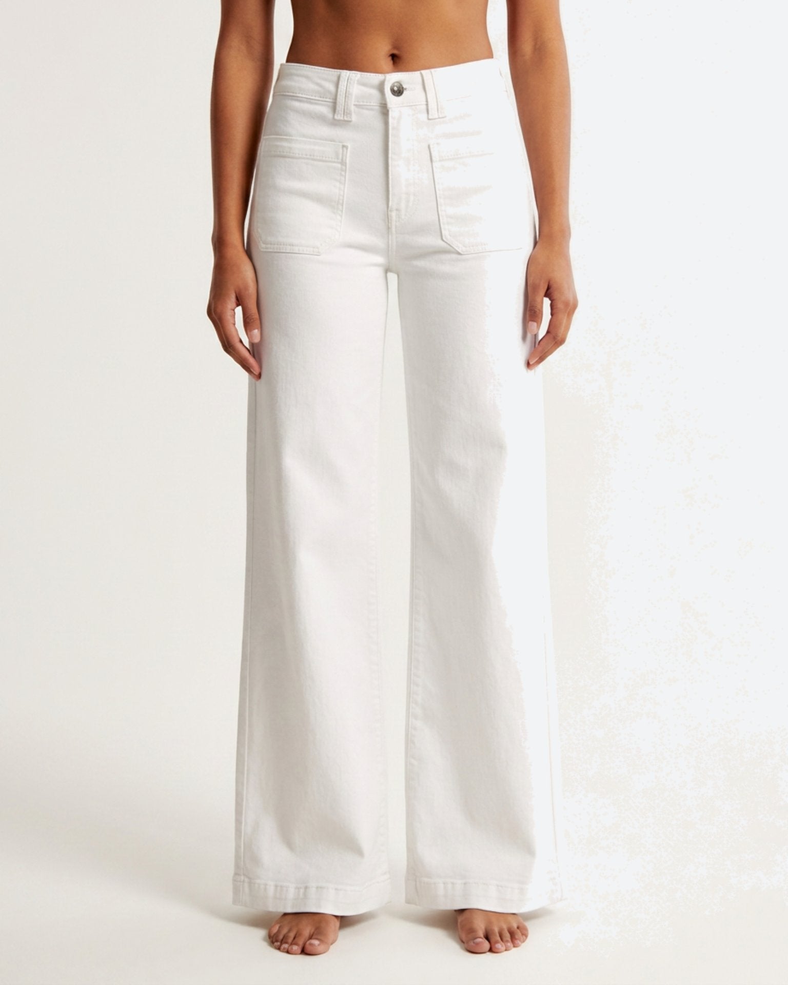 M JEANS Vega Flare Twill Jeans DENIM/TWILL 10 WHITE