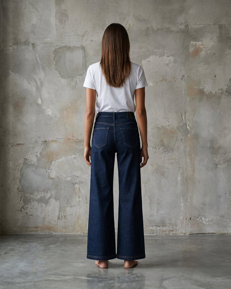 M JEANS Vega Wide Leg Jeans | M Jeans DENIM/TWILL 98 DARK BLUE