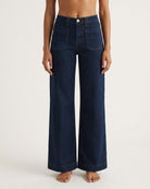 M JEANS Vega Wide Leg Jeans | M Jeans DENIM/TWILL 96 DARK BLUE DENIM