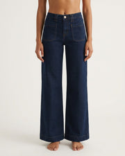 M JEANS Vega Wide Leg Jeans | M Jeans DENIM/TWILL 96 DARK BLUE DENIM