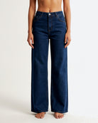 M JEANS Vega Wide Leg Jeans | M Jeans DENIM/TWILL 96 DARK BLUE DENIM