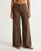 M JEANS Vega Wide Leg Twill Jeans DENIM/TWILL 135 EARTH
