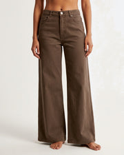 M JEANS Vega Wide Leg Twill Jeans DENIM/TWILL 135 EARTH