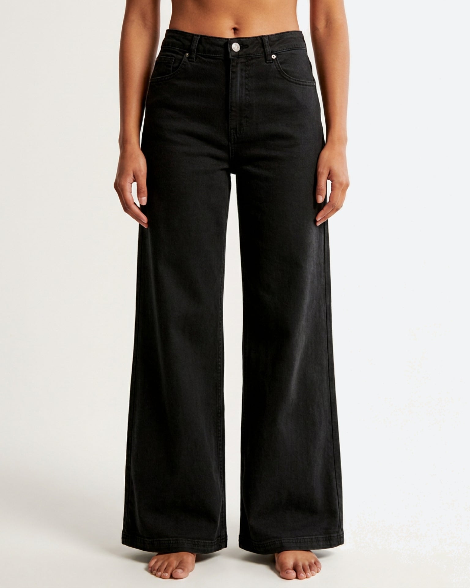 M JEANS Vega Wide Leg Twill Jeans DENIM/TWILL 80 BLACK