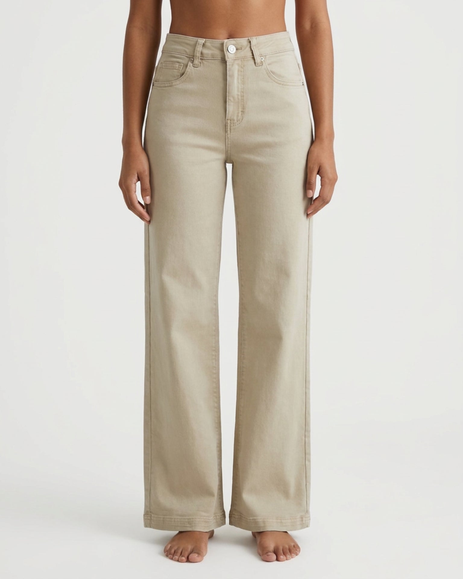 M JEANS Vega Wide Leg Twill Jeans DENIM/TWILL 27 SAND