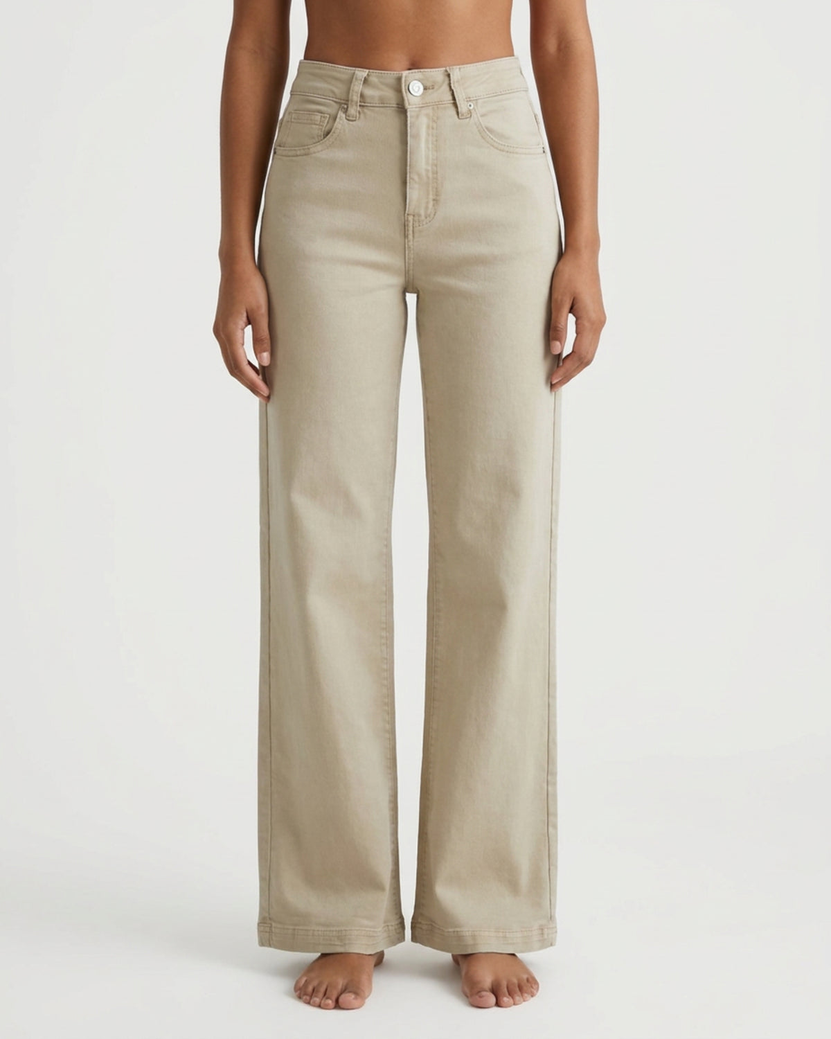 M JEANS Vega Wide Leg Twill Jeans DENIM/TWILL 27 SAND