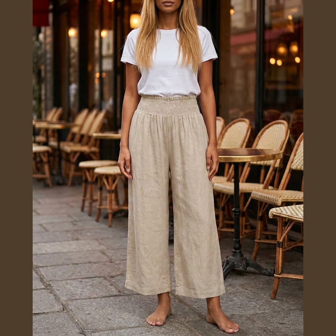 MOONDUST Vicky 7/8 Smock Pant LINEN