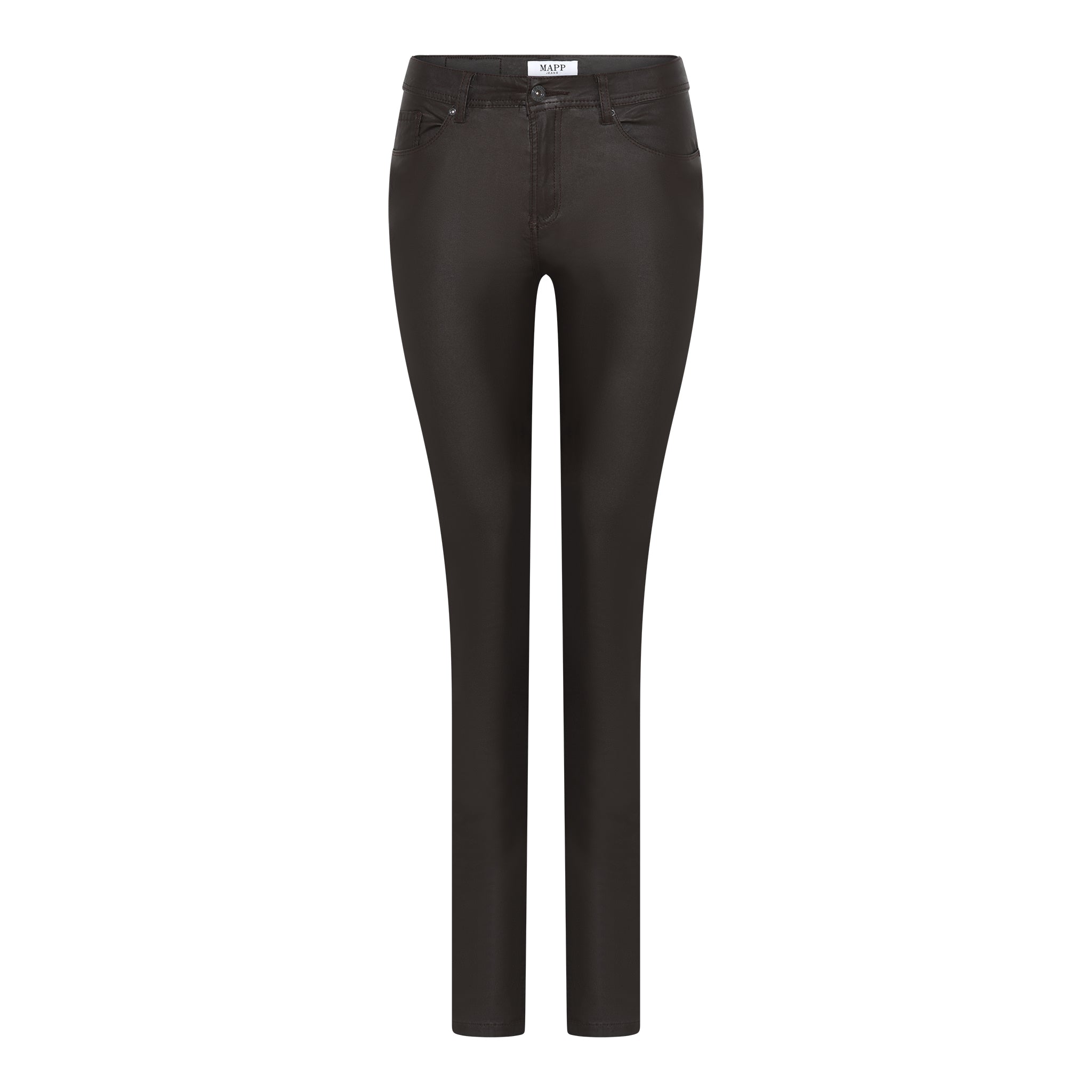 MAPP Wonder Push-up Slim Fit Jeans | Mapp COATED 129 CHOCOLATE